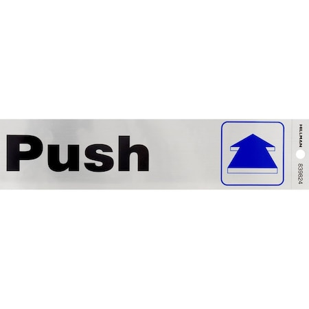 English Silver Push/Pull Decal 2 In. H X 8 In. W, 6PK